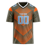 Custom Unisex Olive & Orange Pattern Football Jersey