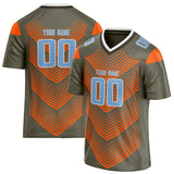 Custom Unisex Olive & Orange Pattern Football Jersey