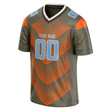 Custom Unisex Olive & Orange Pattern Football Jersey