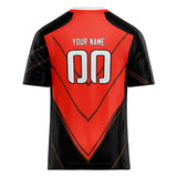 Custom Unisex Black & Red Pattern Football Jersey