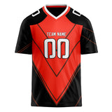 Custom Unisex Black & Red Pattern Football Jersey