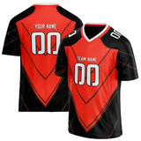 Custom Unisex Black & Red Pattern Football Jersey