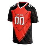 Custom Unisex Black & Red Pattern Football Jersey