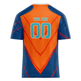 Custom Unisex Royal & Orange Pattern Football Jersey