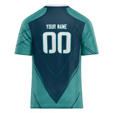 Custom Unisex Teal & Green Pattern Football Jersey