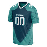 Custom Unisex Teal & Green Pattern Football Jersey