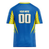 Custom Unisex Blue & Yellow Pattern Football Jersey