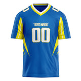 Custom Unisex Blue & Yellow Pattern Football Jersey