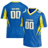 Custom Unisex Blue & Yellow Pattern Football Jersey