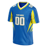 Custom Unisex Blue & Yellow Pattern Football Jersey