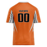 Custom Unisex Orange & Gray Pattern Football Jersey