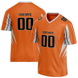 Custom Unisex Orange & Gray Pattern Football Jersey