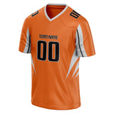 Custom Unisex Orange & Gray Pattern Football Jersey