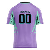 Custom Unisex Purple & Teal Pattern Football Jersey