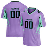 Custom Unisex Purple & Teal Pattern Football Jersey