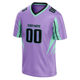 Custom Unisex Purple & Teal Pattern Football Jersey