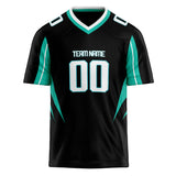 Custom Unisex Black & Teal Pattern Football Jersey