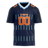 Custom Unisex Navy & Light Blue Pattern Football Jersey