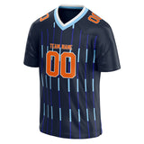 Custom Unisex Navy & Light Blue Pattern Football Jersey