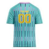 Custom Unisex Teal & Purple Pattern Football Jersey