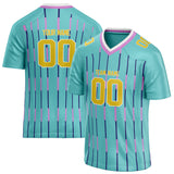 Custom Unisex Teal & Purple Pattern Football Jersey