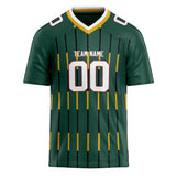 Custom Unisex Green & Yellow Pattern Football Jersey