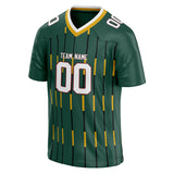 Custom Unisex Green & Yellow Pattern Football Jersey