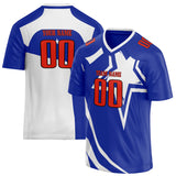 Custom Unisex Royal & White Pattern Football Jersey