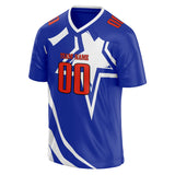 Custom Unisex Royal & White Pattern Football Jersey