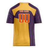 Custom Unisex Purple & Gold Pattern Football Jersey