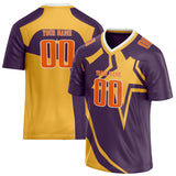 Custom Unisex Purple & Gold Pattern Football Jersey