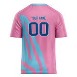 Custom Unisex Pink & Light Blue Pattern Football Jersey