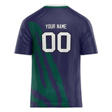 Custom Unisex Navy & Green Pattern Football Jersey