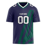 Custom Unisex Navy & Green Pattern Football Jersey