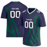 Custom Unisex Navy & Green Pattern Football Jersey