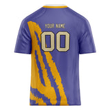 Custom Unisex Purple & Gold Pattern Football Jersey