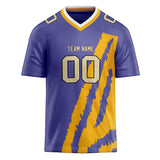 Custom Unisex Purple & Gold Pattern Football Jersey