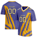 Custom Unisex Purple & Gold Pattern Football Jersey