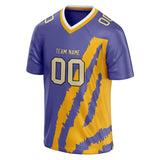 Custom Unisex Purple & Gold Pattern Football Jersey