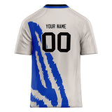 Custom Unisex White & Blue Pattern Football Jersey