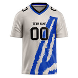 Custom Unisex White & Blue Pattern Football Jersey