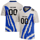 Custom Unisex White & Blue Pattern Football Jersey