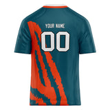 Custom Unisex Blue Green & Red Pattern Football Jersey