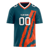 Custom Unisex Blue Green & Red Pattern Football Jersey