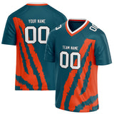 Custom Unisex Blue Green & Red Pattern Football Jersey