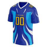 Custom Unisex Royal & White Pattern Football Jersey