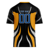 Custom Unisex Black & Gold Pattern Football Jersey