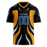 Custom Unisex Black & Gold Pattern Football Jersey