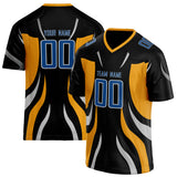 Custom Unisex Black & Gold Pattern Football Jersey