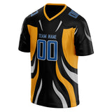 Custom Unisex Black & Gold Pattern Football Jersey